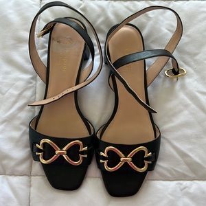 Kate Spade New York Odelia Spades- Black leather Dress Sandal -8